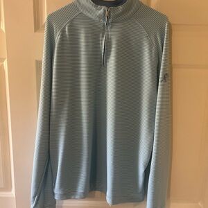 Peter Millar Seaside Light Blue Striped Quarter-Zip - Piedmont Driving Club